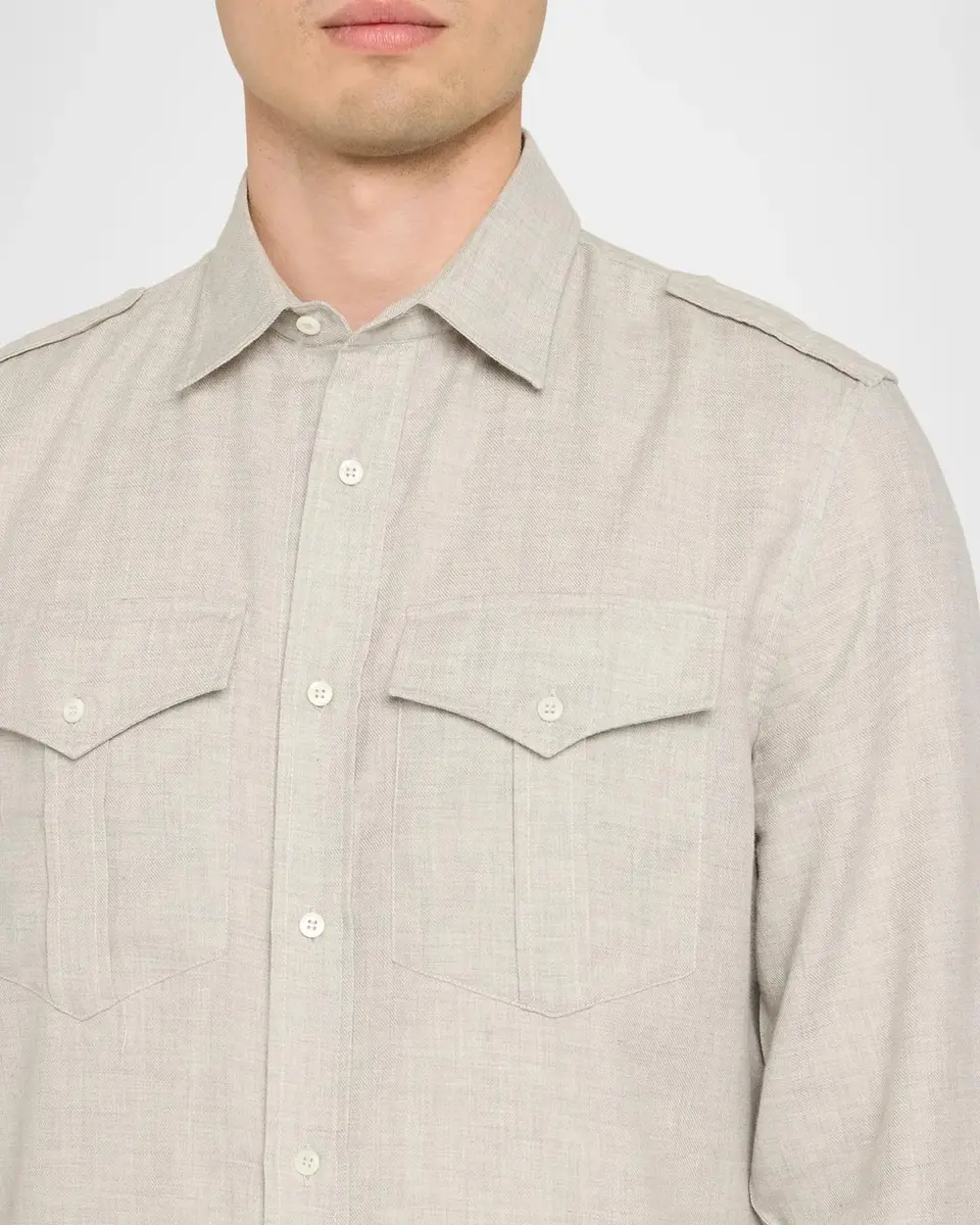 Brunello Cucinelli Men's Cashmere Utility Shirt | Thumbnail 5 Brunello Cucinelli Men's Cashmere Utility Shirt | Thumbnail 5