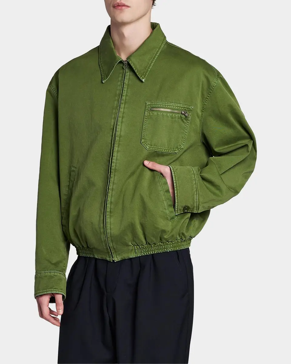 Marni Men's Cotton Full-Zip Blouson Jacket | Thumbnail 4 Marni Men's Cotton Full-Zip Blouson Jacket | Thumbnail 4