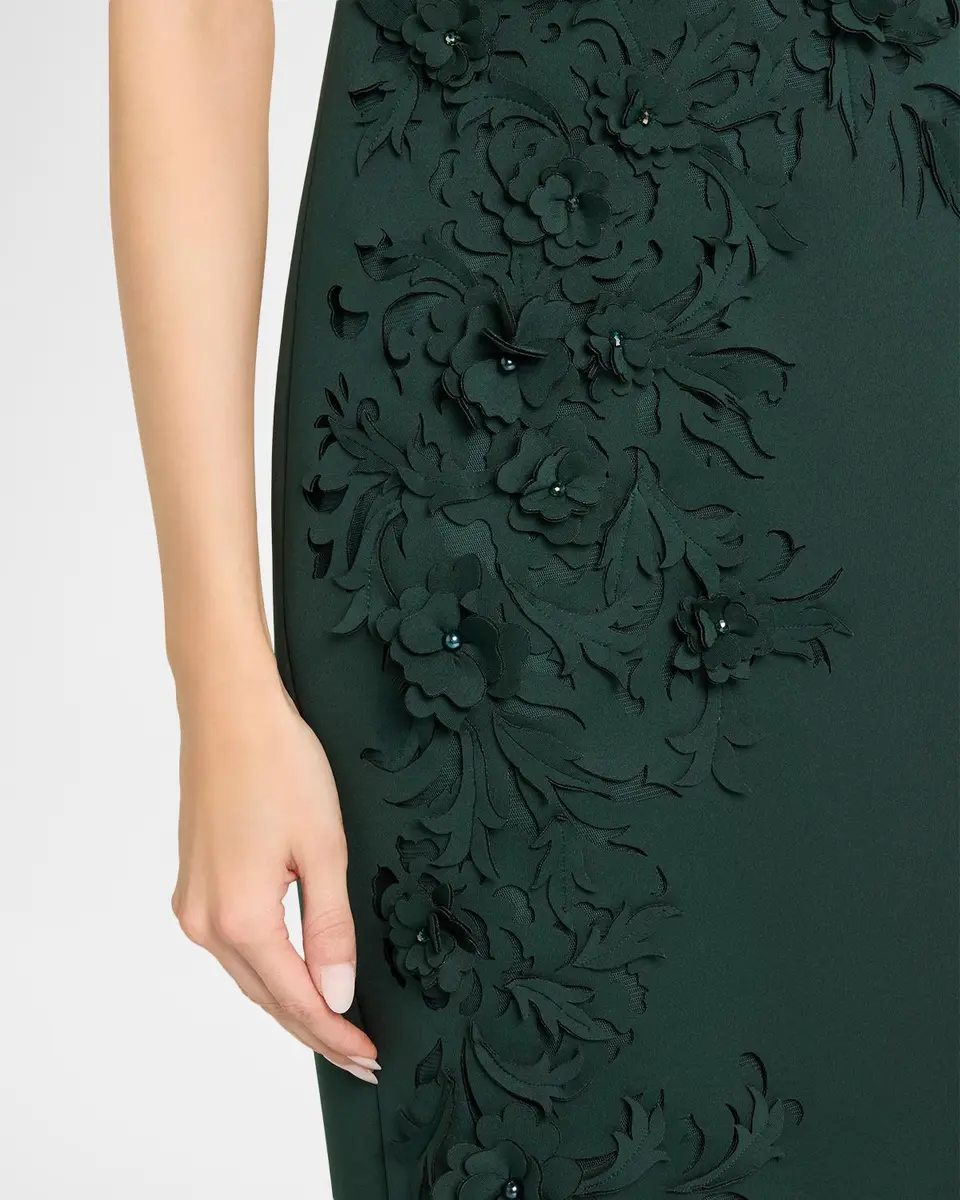 BADGLEY MISCHKA Puff-Sleeve Floral Stretch Scuba Midi Dress | Thumbnail 5 BADGLEY MISCHKA Puff-Sleeve Floral Stretch Scuba Midi Dress | Thumbnail 5