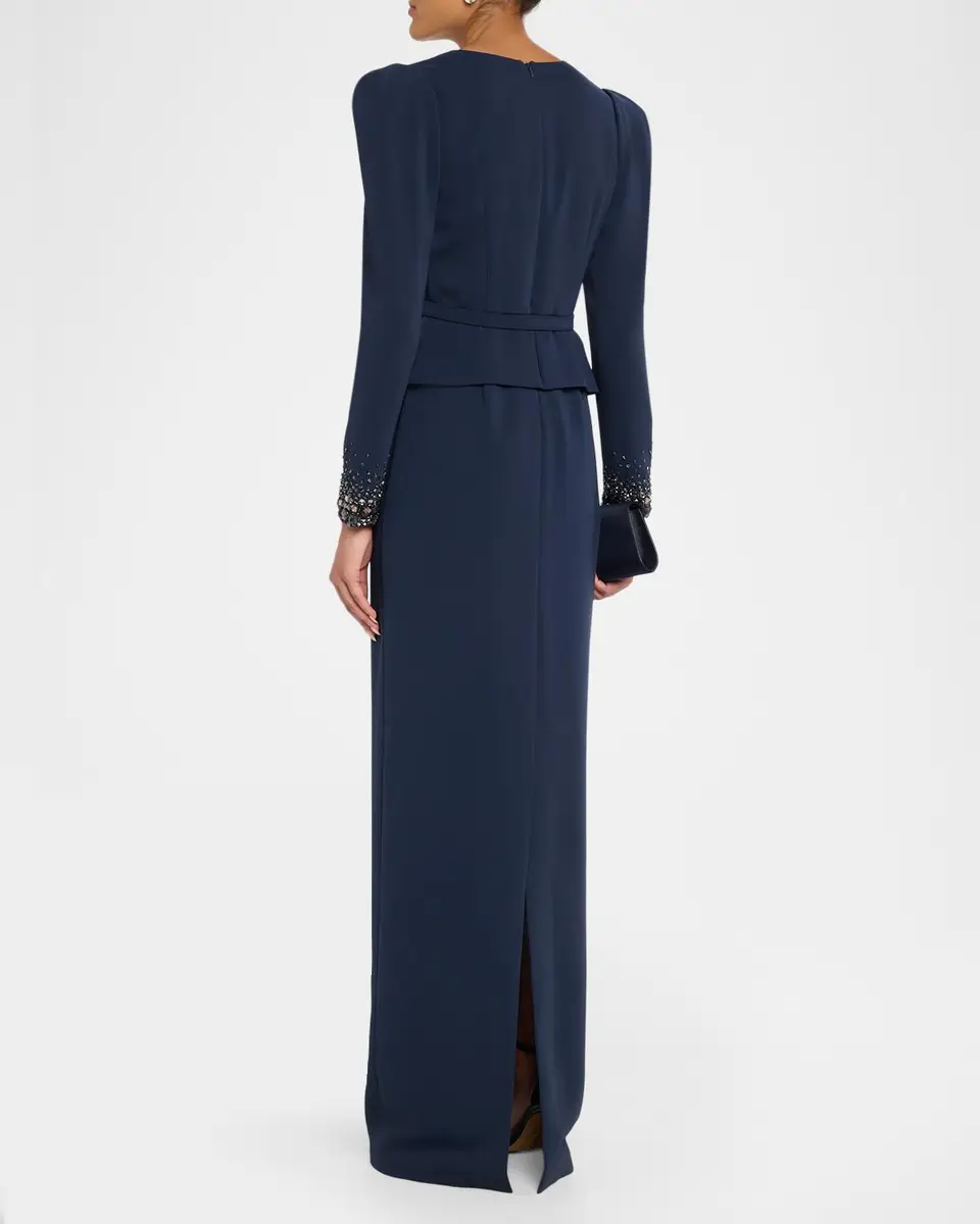 BADGLEY MISCHKA Crystal-Embellished Column Gown | Thumbnail 3 BADGLEY MISCHKA Crystal-Embellished Column Gown | Thumbnail 3