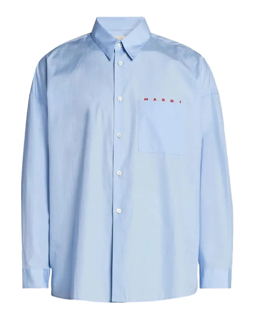 Marni Men's Logo Cotton Poplin Shirt