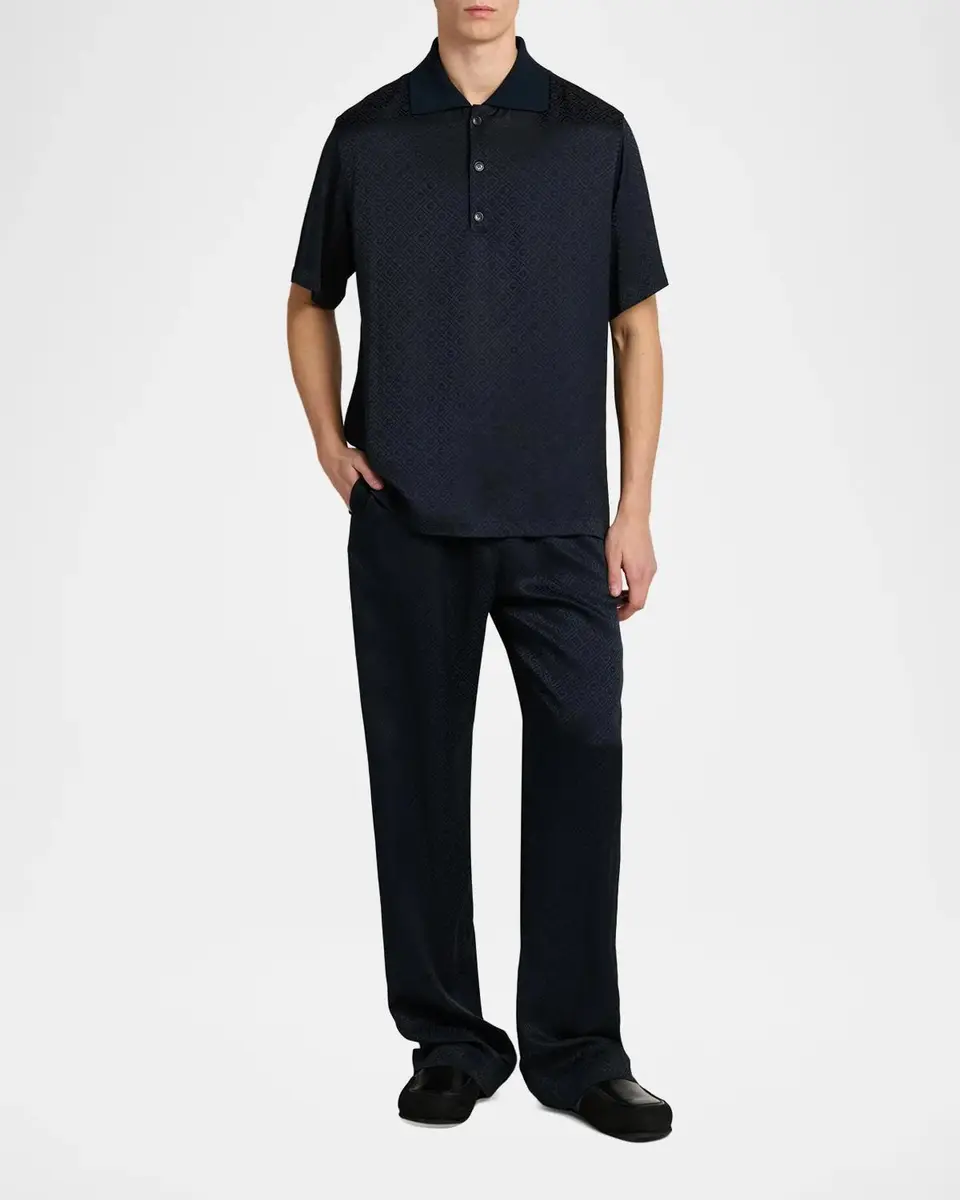 Casablanca Men's Monogram Satin Trousers | Thumbnail 2 Casablanca Men's Monogram Satin Trousers | Thumbnail 2