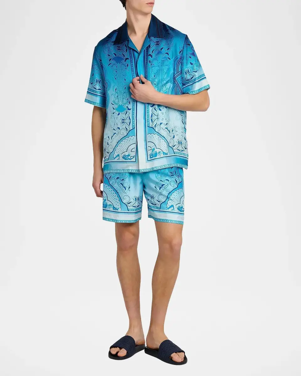 Casablanca Men's Egyptian Rug Silk Shorts | Thumbnail 2 Casablanca Men's Egyptian Rug Silk Shorts | Thumbnail 2