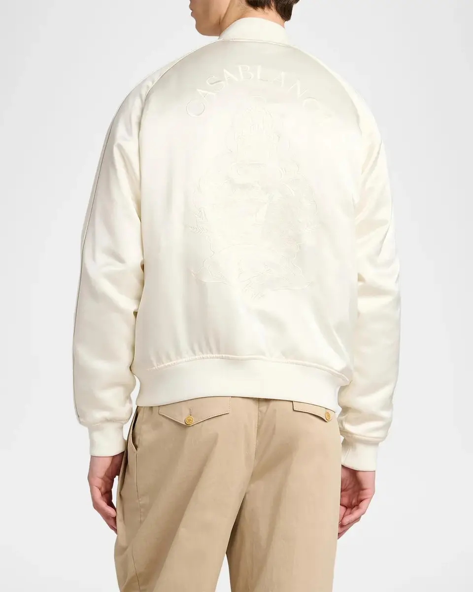 Casablanca Men's Satin Bomber Jacket | Thumbnail 3 Casablanca Men's Satin Bomber Jacket | Thumbnail 3