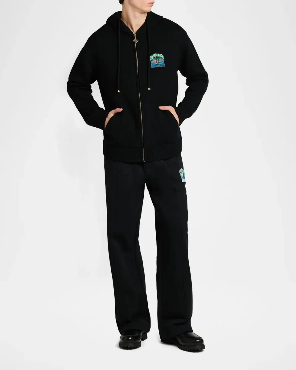 Casablanca Men's Palm Tree Cotton Full-Zip Hoodie | Thumbnail 2 Casablanca Men's Palm Tree Cotton Full-Zip Hoodie | Thumbnail 2