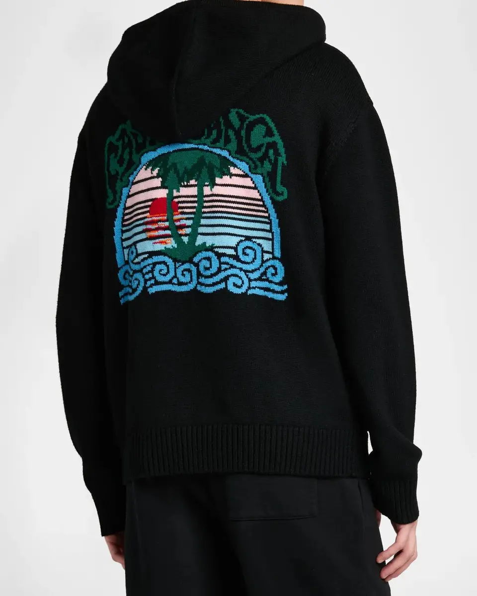 Casablanca Men's Palm Tree Cotton Full-Zip Hoodie | Thumbnail 3 Casablanca Men's Palm Tree Cotton Full-Zip Hoodie | Thumbnail 3