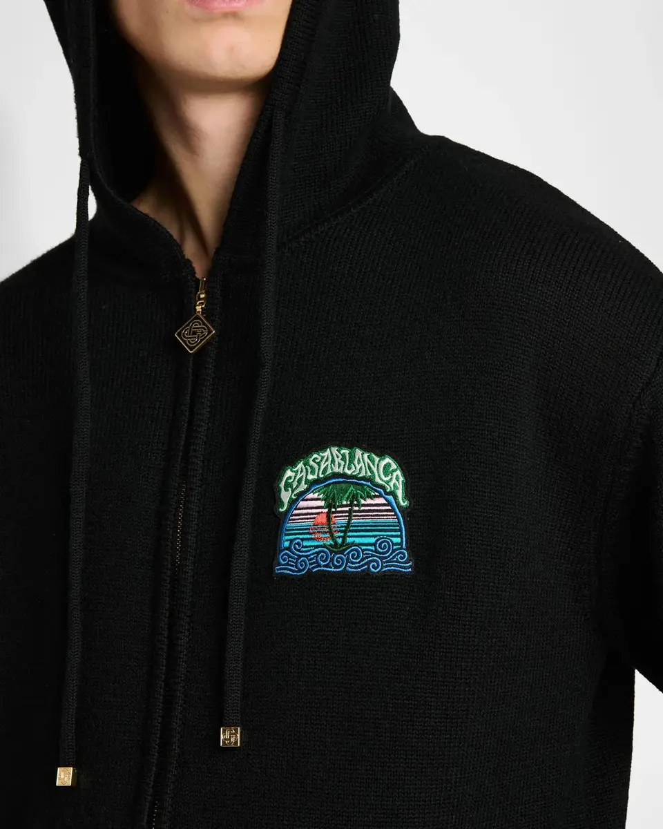 Casablanca Men's Palm Tree Cotton Full-Zip Hoodie | Thumbnail 5 Casablanca Men's Palm Tree Cotton Full-Zip Hoodie | Thumbnail 5