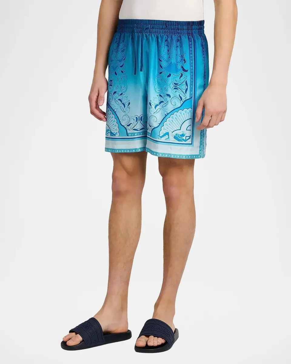 Casablanca Men's Egyptian Rug Silk Shorts | Thumbnail 4 Casablanca Men's Egyptian Rug Silk Shorts | Thumbnail 4