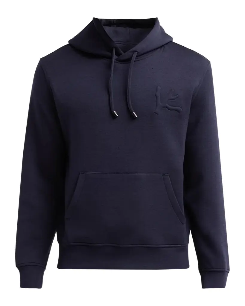 Isaia Men's Cotton Fleece Embossed-Coral Hoodie