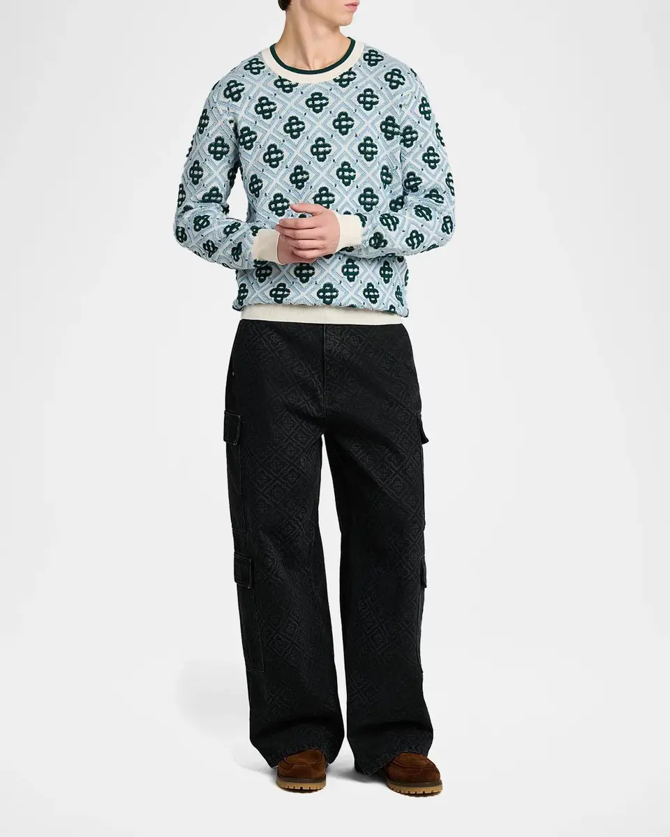 Casablanca Men's Monogram Wool Crewneck Sweater | Thumbnail 2