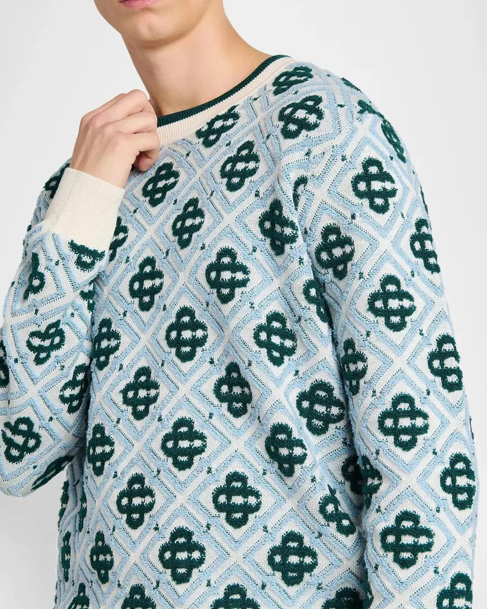 Casablanca Men's Monogram Wool Crewneck Sweater | Thumbnail 5