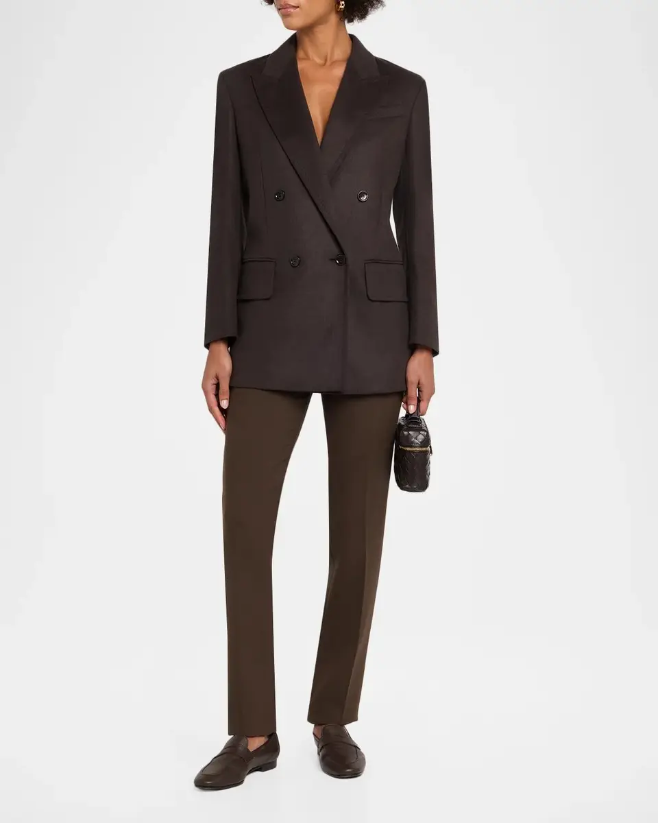 Max Mara Olimpia Brushed Wool Double-Breasted Blazer Jacket | Thumbnail 2 Max Mara Olimpia Brushed Wool Double-Breasted Blazer Jacket | Thumbnail 2