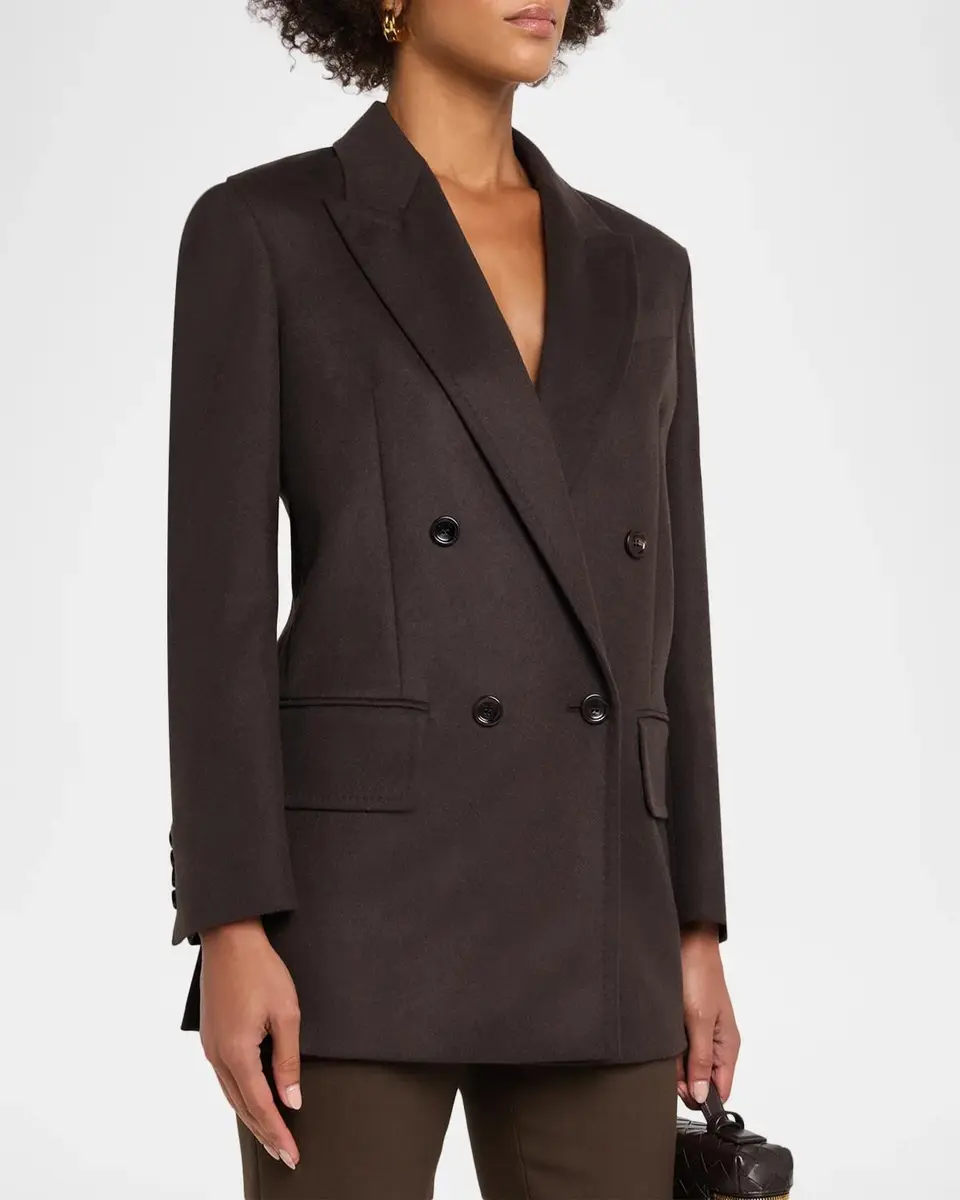 Max Mara Olimpia Brushed Wool Double-Breasted Blazer Jacket | Thumbnail 4 Max Mara Olimpia Brushed Wool Double-Breasted Blazer Jacket | Thumbnail 4