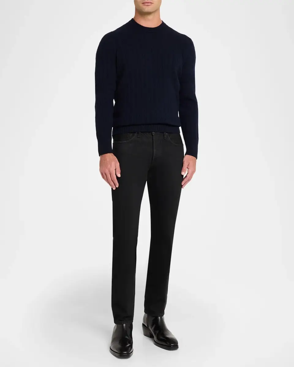 dunhill Men's 14GG Cashmere Cable Crewneck Sweater | Thumbnail 2