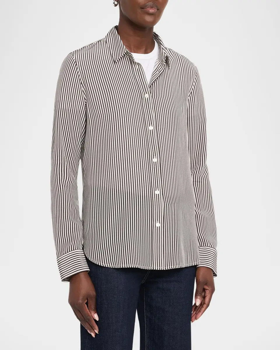 Nili Lotan Spotted Silk Button-Down Blouse | Thumbnail 4 Nili Lotan Spotted Silk Button-Down Blouse | Thumbnail 4