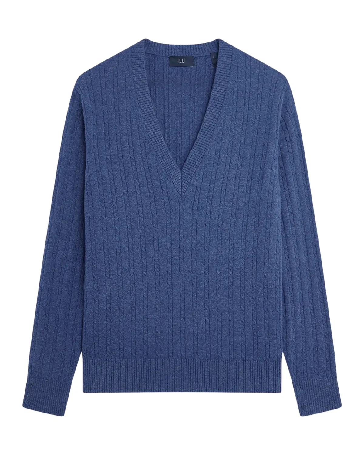 dunhill Men's 14GG Cashmere Cable V-Neck Sweater