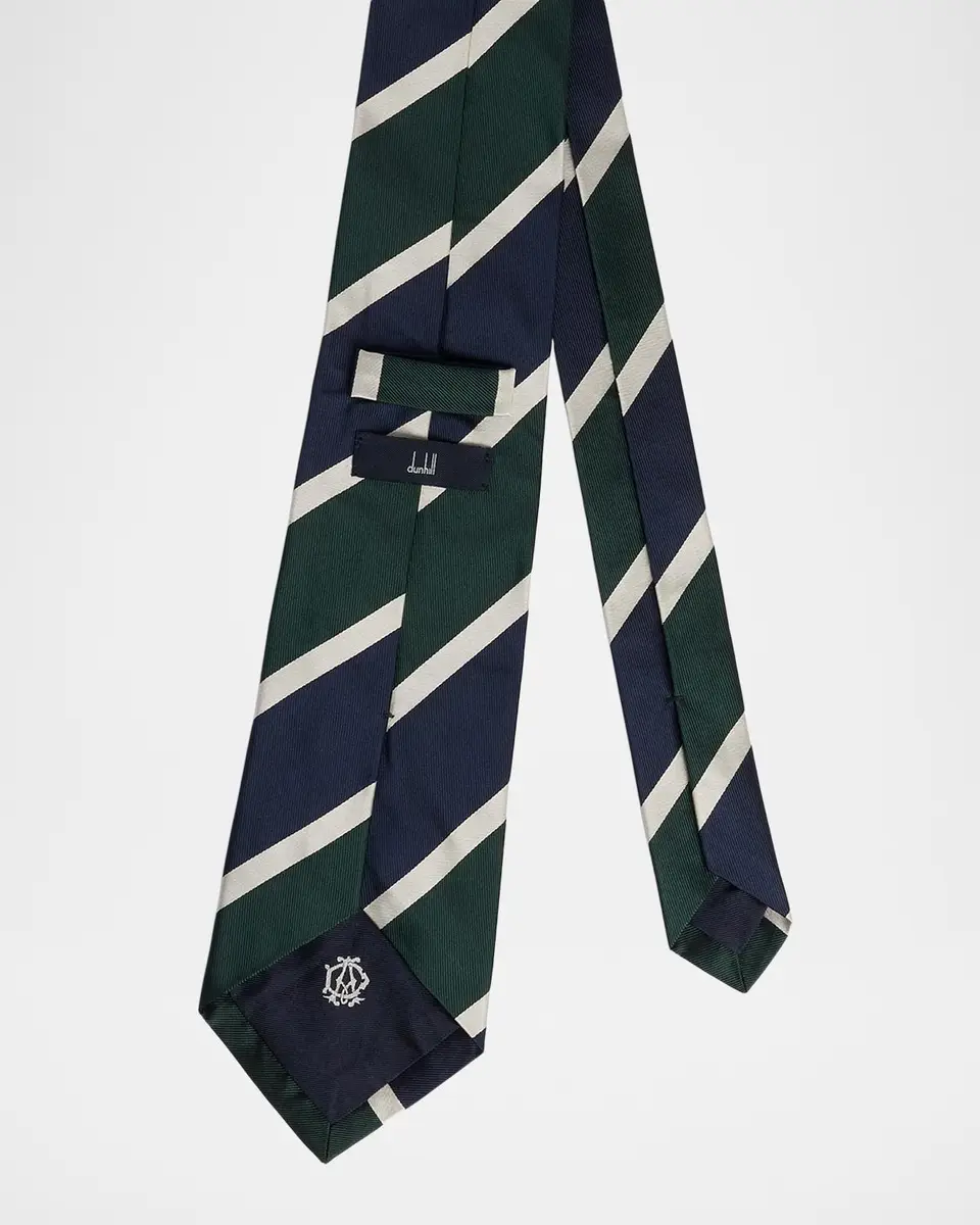 dunhill Men's Silk Regimental Stripe Tie | Thumbnail 2 dunhill Men's Silk Regimental Stripe Tie | Thumbnail 2