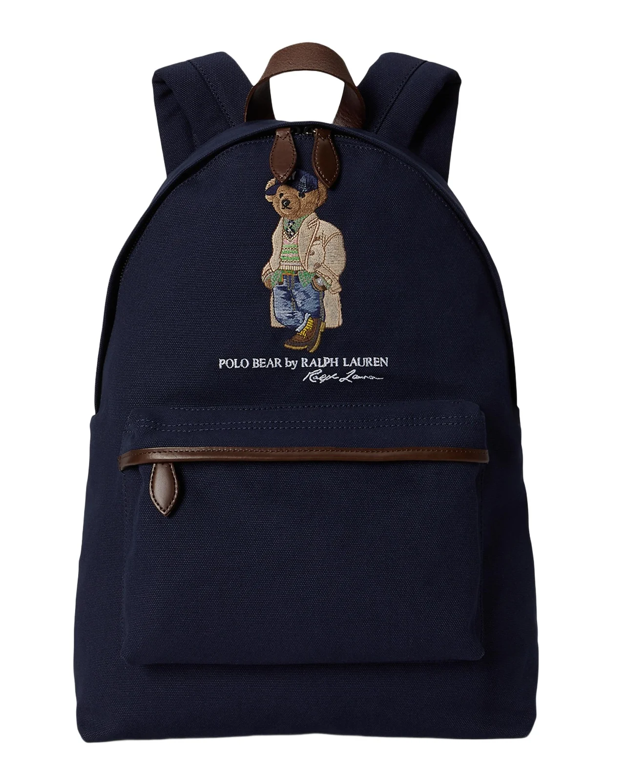 Polo Ralph Lauren Men's Canvas Leather-Trim Polo Bear Backpack