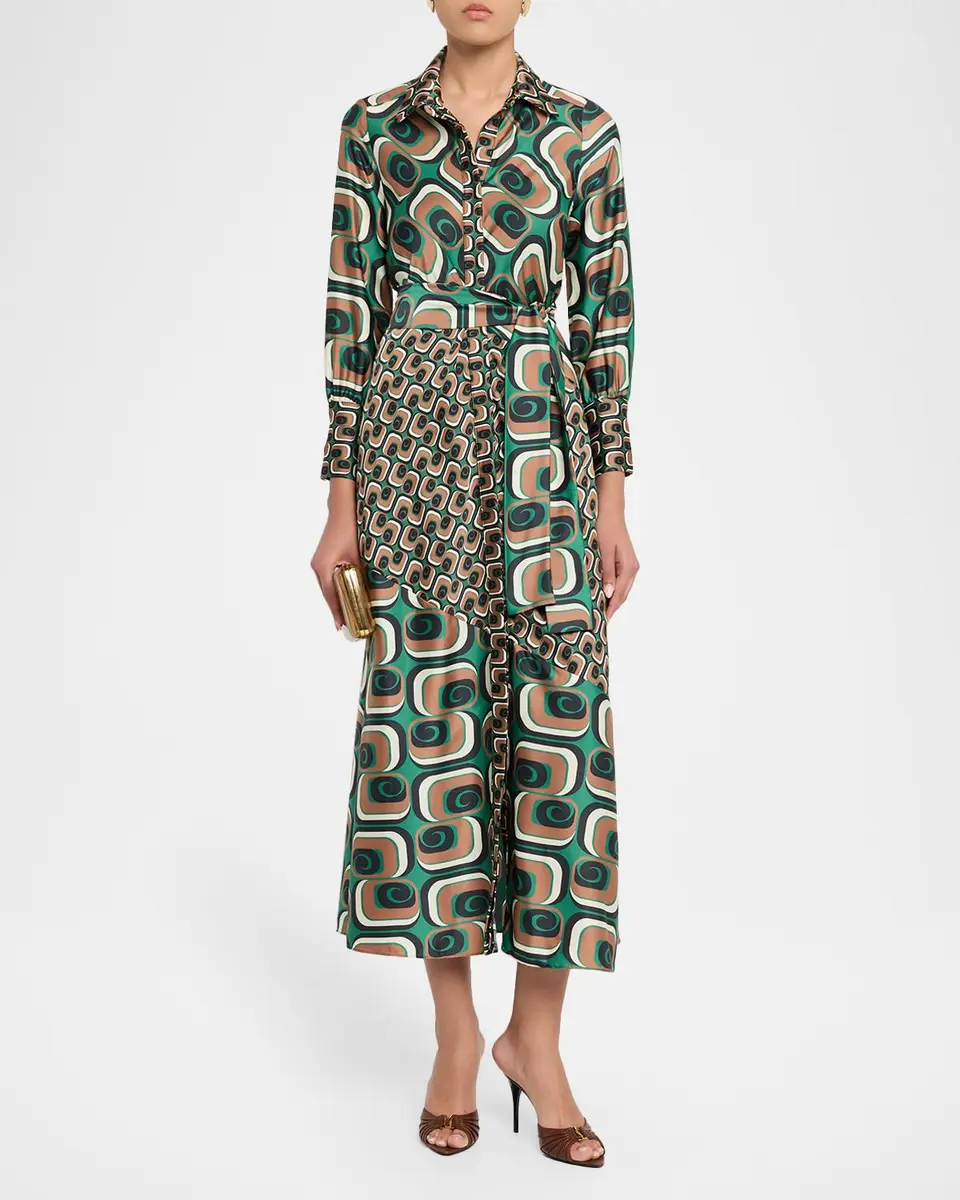 Misa Los Angeles Stevie Belted Satin Midi Shirtdress | Thumbnail 4 Misa Los Angeles Stevie Belted Satin Midi Shirtdress | Thumbnail 4