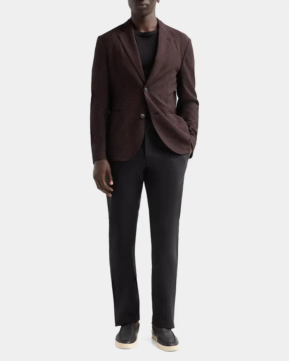 Emporio Armani Square Textured Wool-Blend Soft Jacket | Thumbnail 2