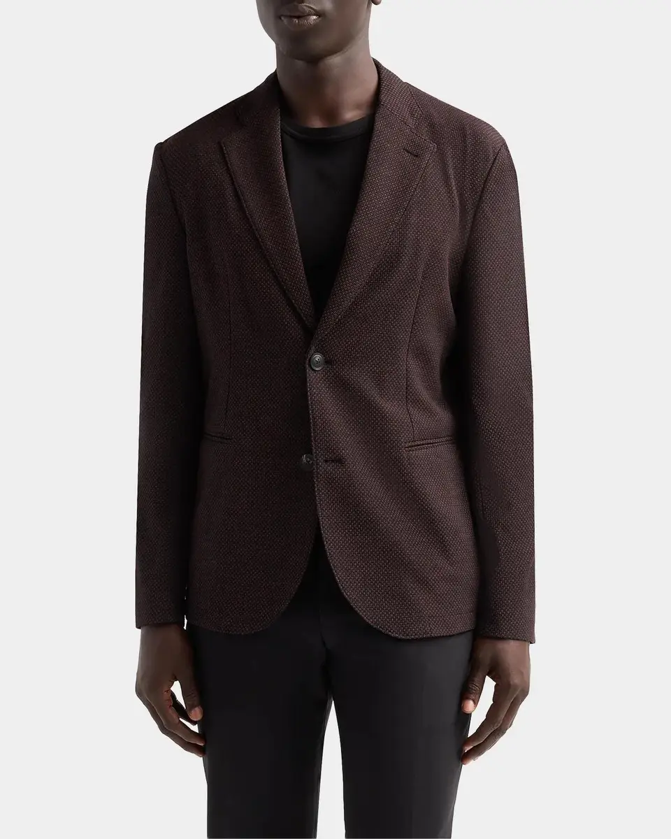 Emporio Armani Square Textured Wool-Blend Soft Jacket | Thumbnail 4