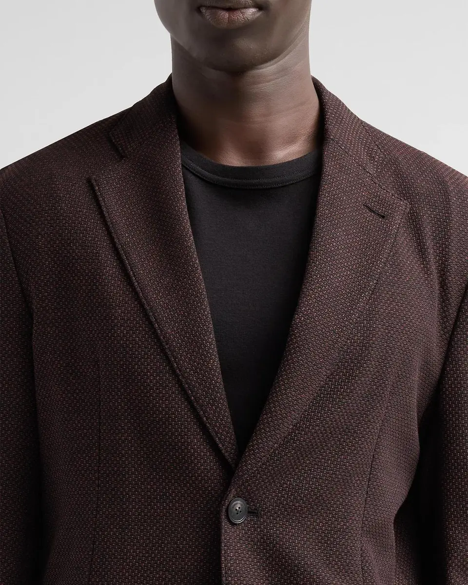 Emporio Armani Square Textured Wool-Blend Soft Jacket | Thumbnail 5