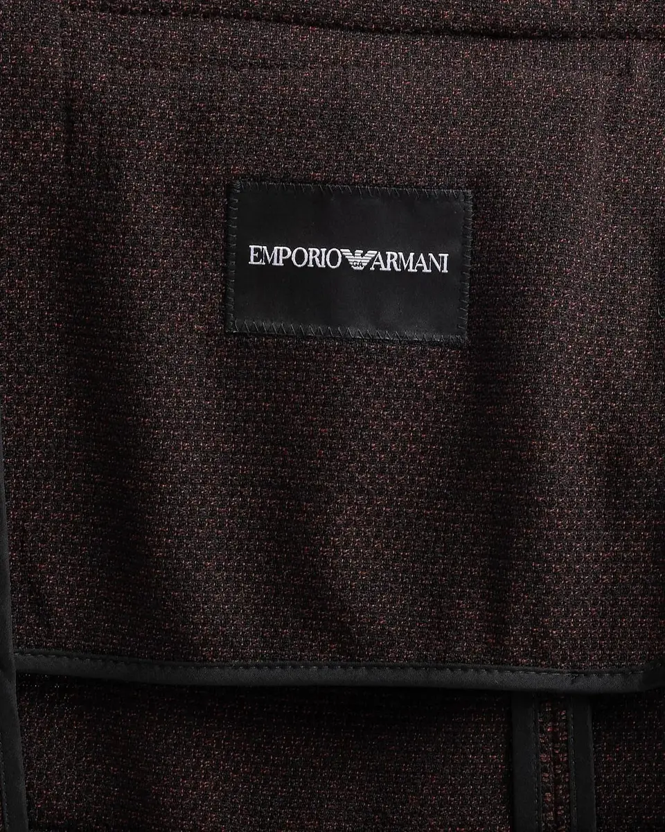 Emporio Armani Square Textured Wool-Blend Soft Jacket | Thumbnail 6