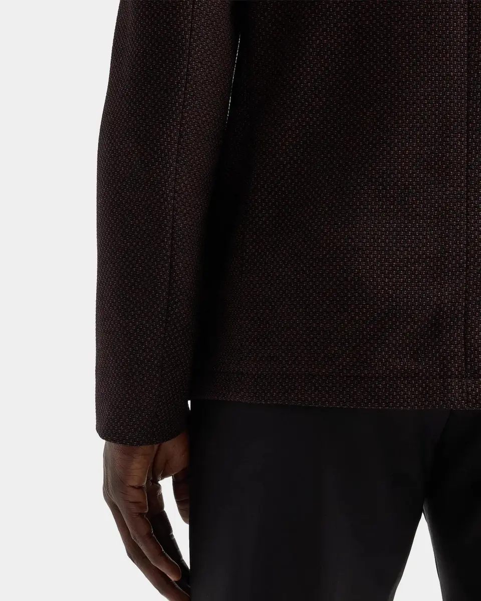 Emporio Armani Square Textured Wool-Blend Soft Jacket | Thumbnail 7