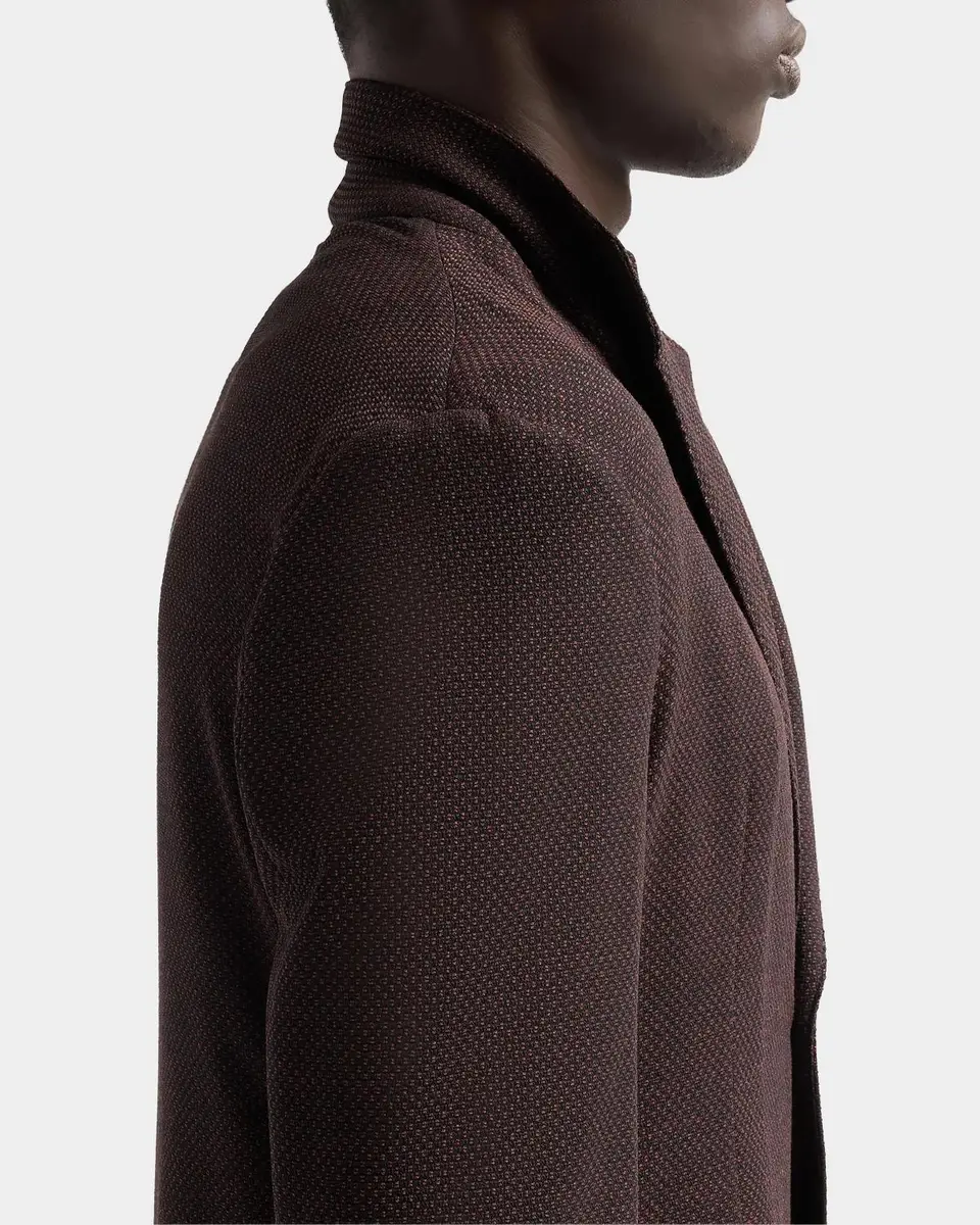 Emporio Armani Square Textured Wool-Blend Soft Jacket | Thumbnail 8