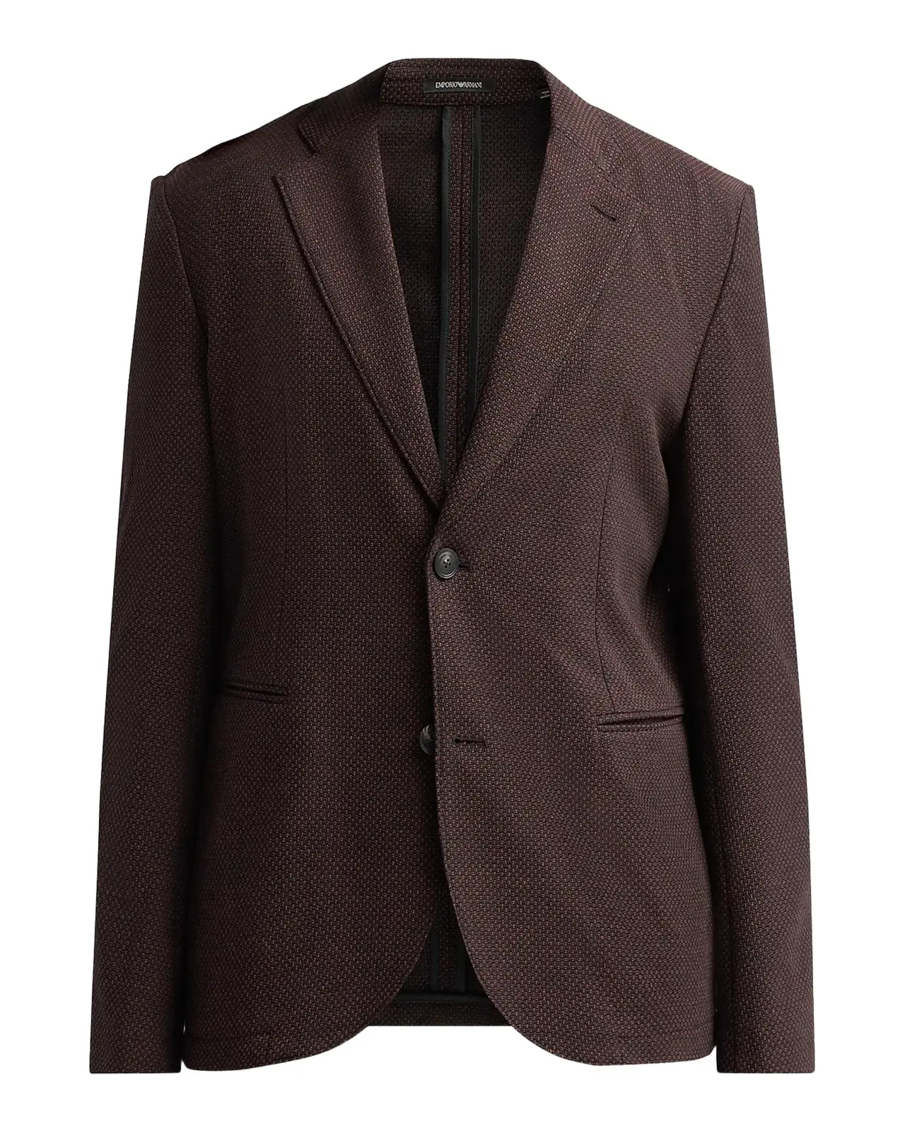 Emporio Armani Square Textured Wool-Blend Soft Jacket