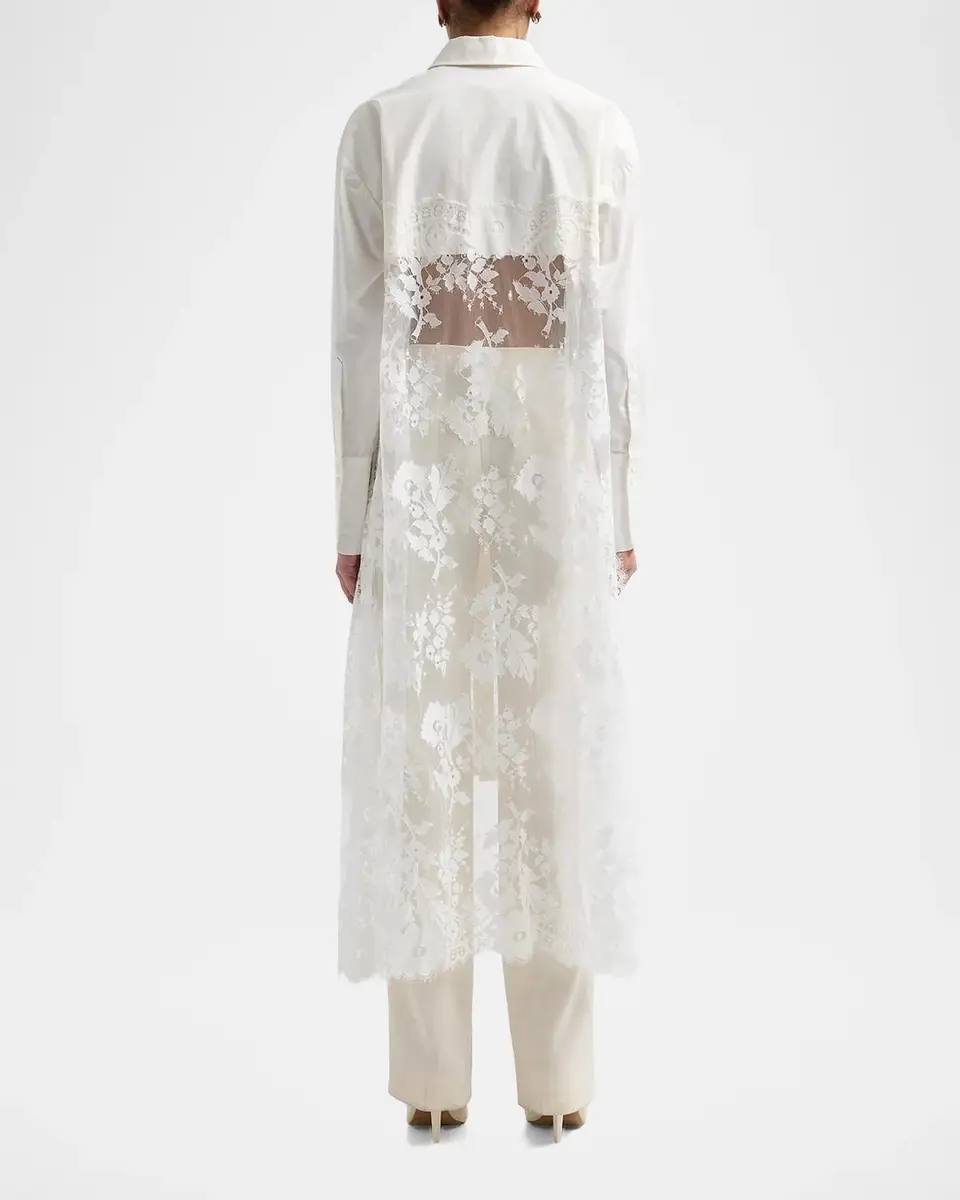 Zimmermann Valiant Lace Cotton Tunic Shirt | Thumbnail 3 Zimmermann Valiant Lace Cotton Tunic Shirt | Thumbnail 3