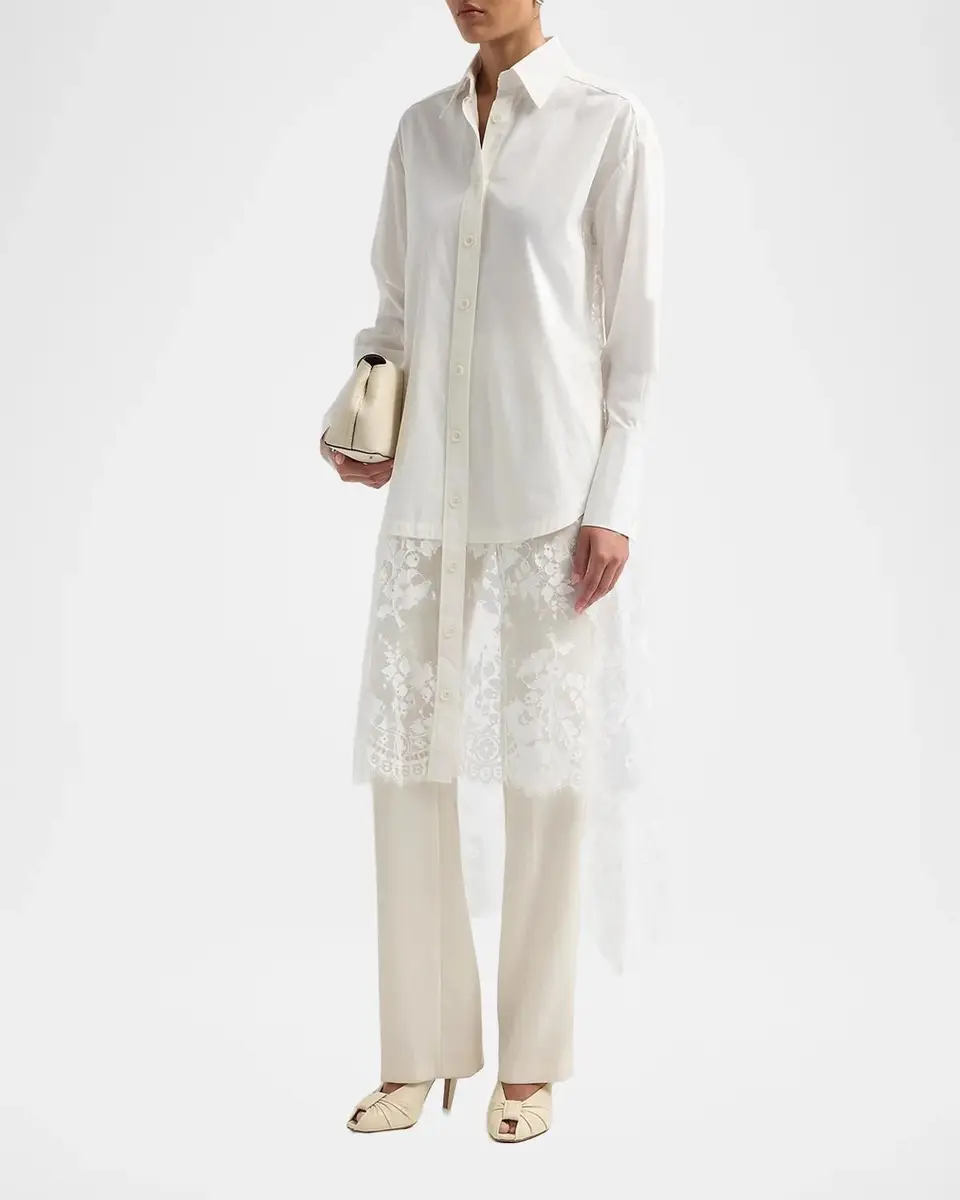 Zimmermann Valiant Lace Cotton Tunic Shirt | Thumbnail 4 Zimmermann Valiant Lace Cotton Tunic Shirt | Thumbnail 4