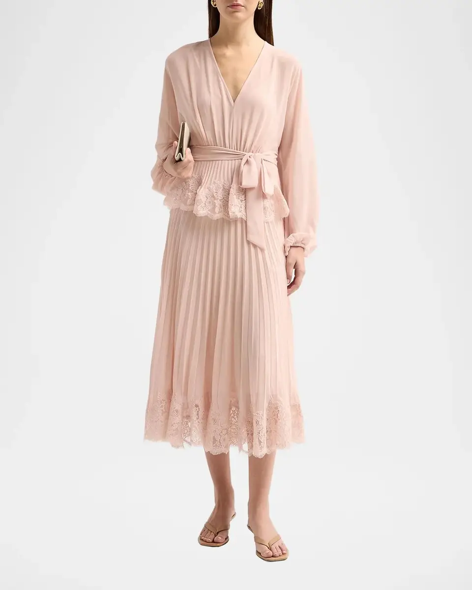 Zimmermann Pleated Lace Midi Dress | Thumbnail 2 Zimmermann Pleated Lace Midi Dress | Thumbnail 2