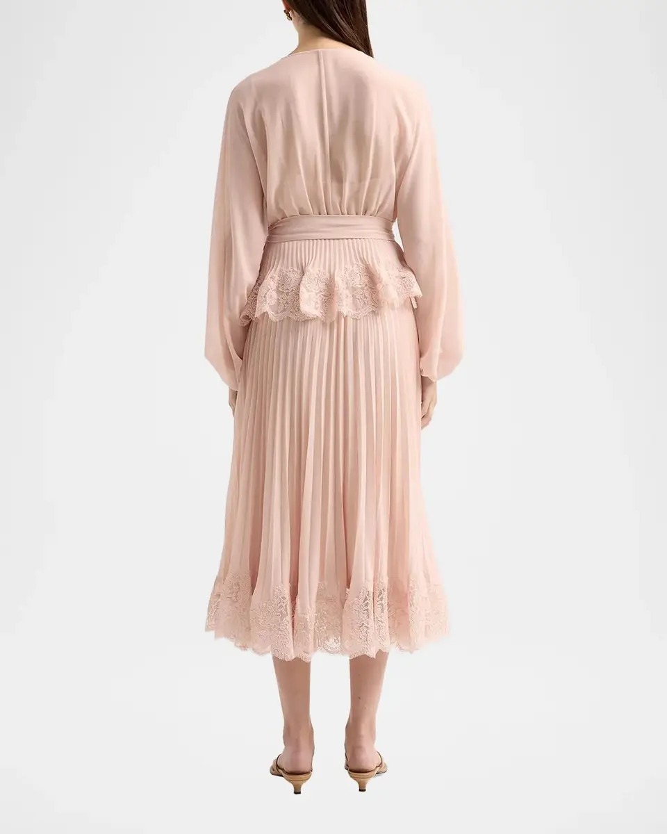 Zimmermann Pleated Lace Midi Dress | Thumbnail 3 Zimmermann Pleated Lace Midi Dress | Thumbnail 3