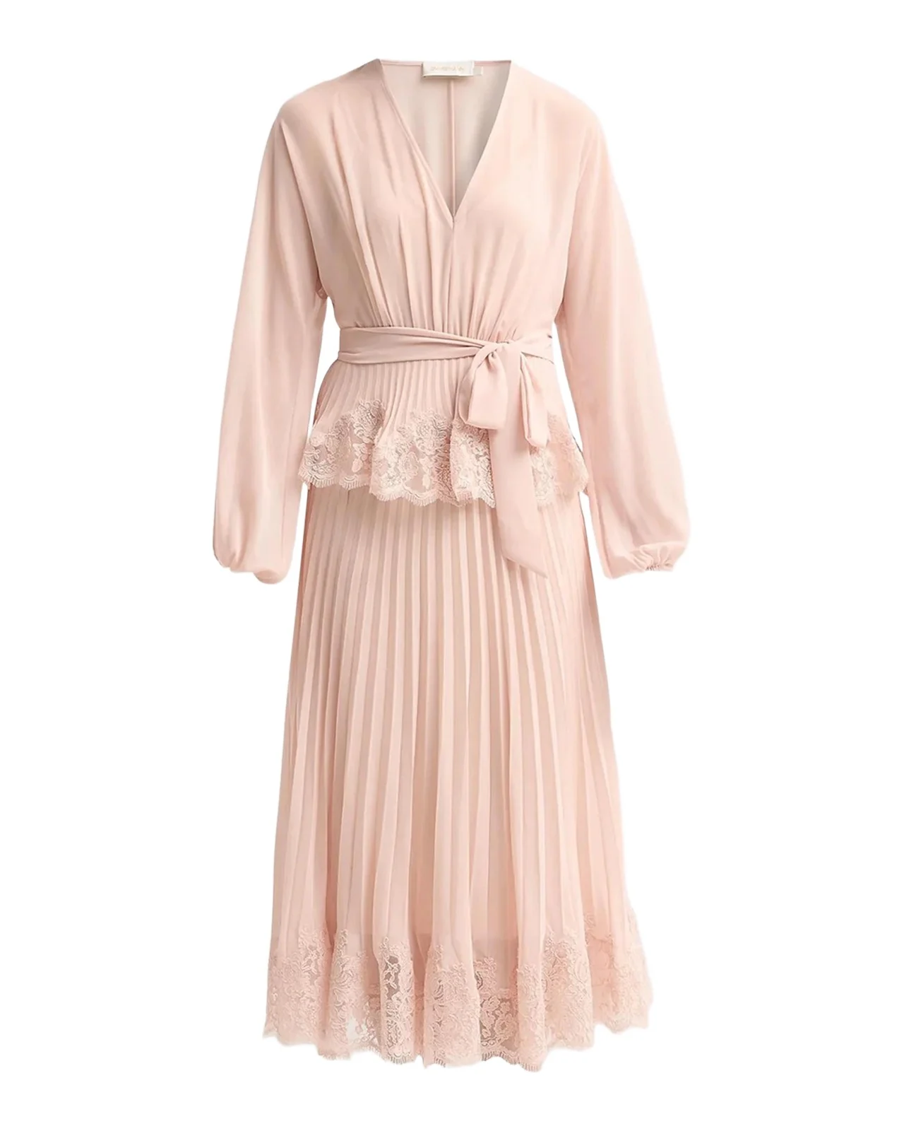 Zimmermann Pleated Lace Midi Dress