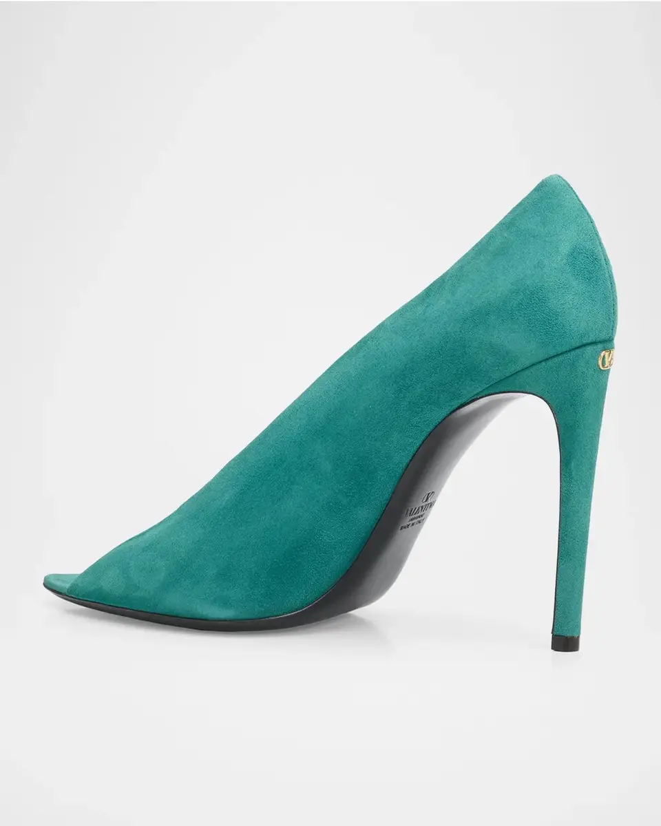 Valentino Garavani 105mm Open Toe Revele Suede Pumps | Thumbnail 4 Valentino Garavani 105mm Open Toe Revele Suede Pumps | Thumbnail 4
