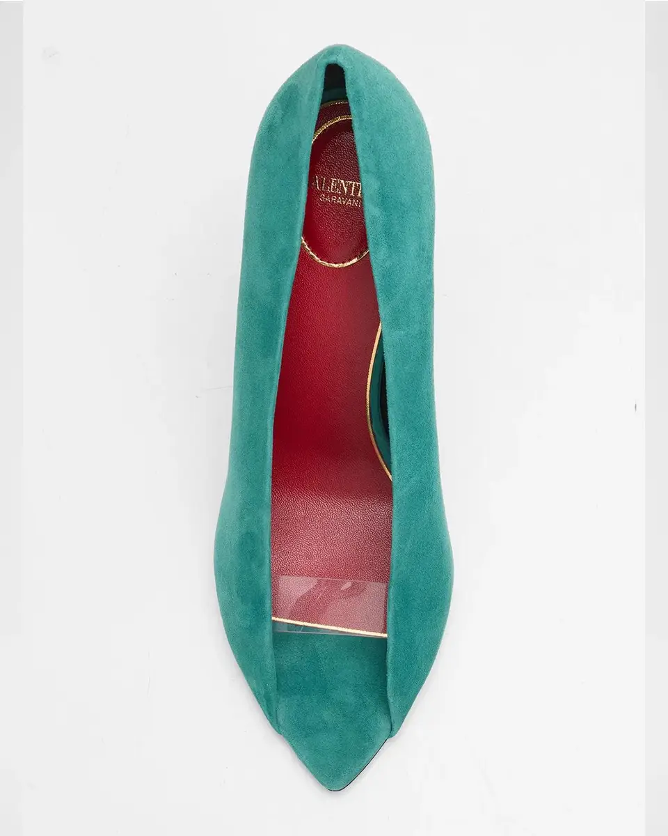 Valentino Garavani 105mm Open Toe Revele Suede Pumps | Thumbnail 6 Valentino Garavani 105mm Open Toe Revele Suede Pumps | Thumbnail 6