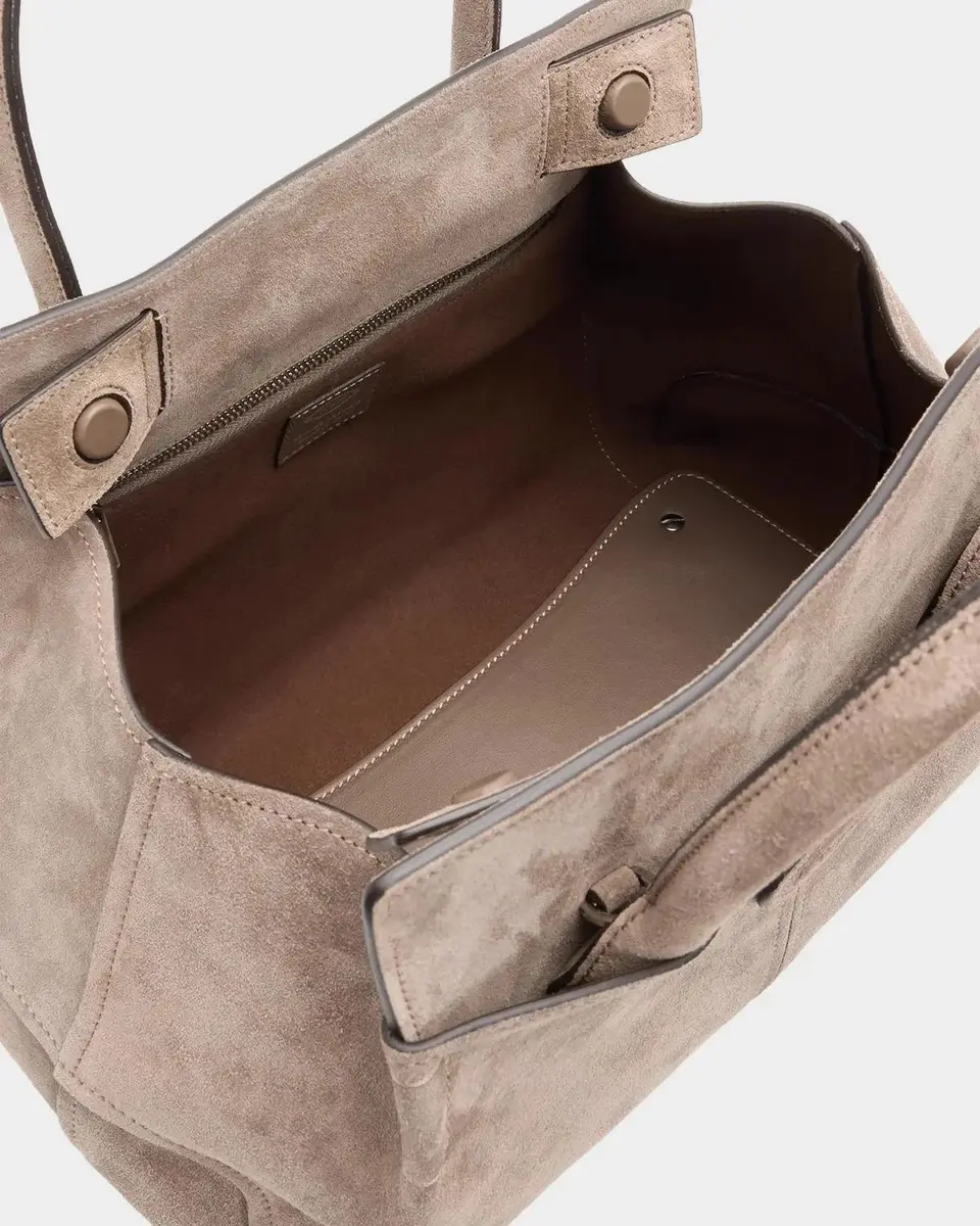 Tod's Small Suede Small Shopper Tote Bag | Thumbnail 4 Tod's Small Suede Small Shopper Tote Bag | Thumbnail 4