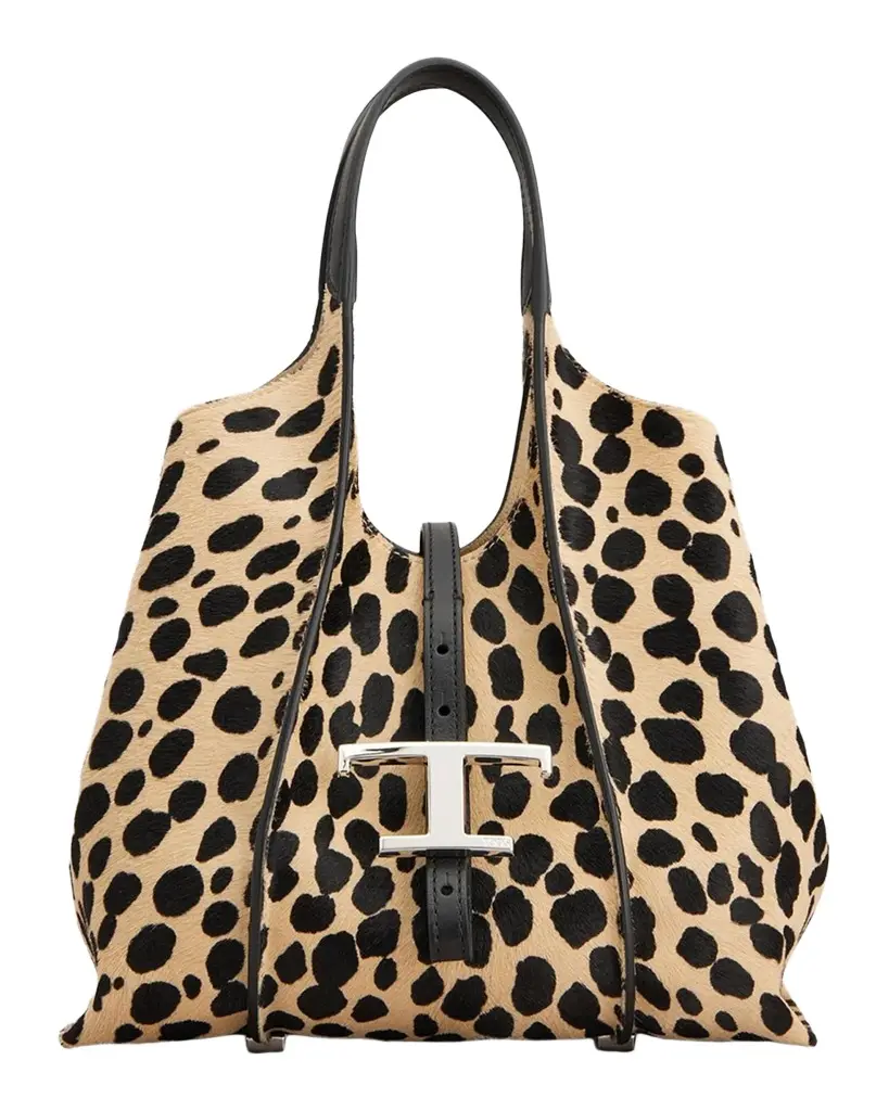 Tod's T Timeless Mini Calf-Hair Top-Handle Bag