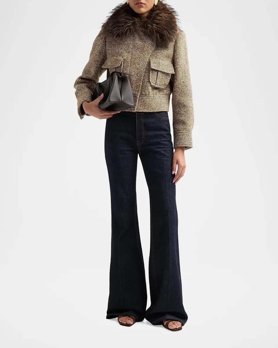Zimmermann Valiant Faux Fur Collar Biker Jacket | Thumbnail 2 Zimmermann Valiant Faux Fur Collar Biker Jacket | Thumbnail 2