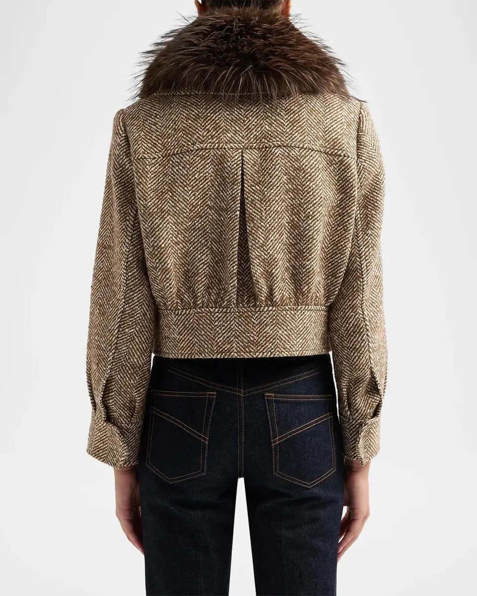 Zimmermann Valiant Faux Fur Collar Biker Jacket | Thumbnail 3 Zimmermann Valiant Faux Fur Collar Biker Jacket | Thumbnail 3