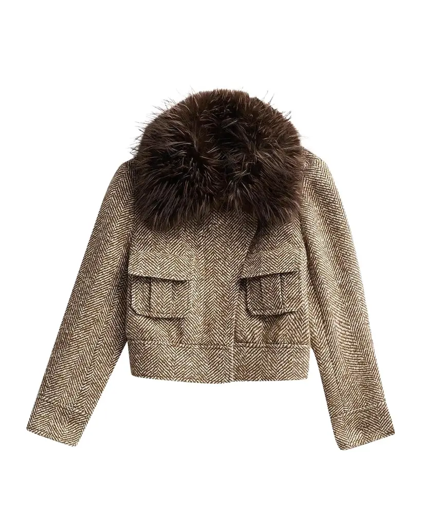 Zimmermann Valiant Faux Fur Collar Biker Jacket