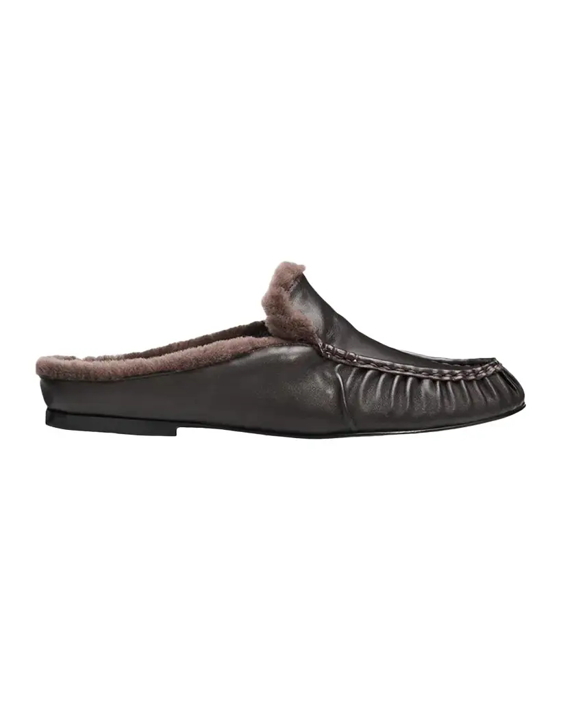 Vince Tevin Shearling Suede Mules