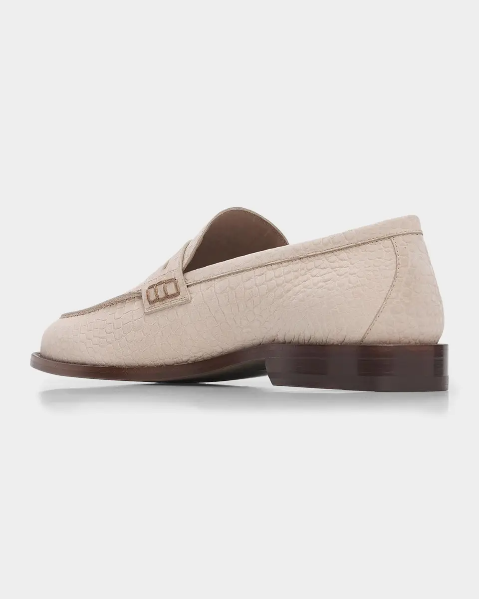 Manolo Blahnik Men's Perry Crocodile-Embossed Leather Loafers | Thumbnail 2 Manolo Blahnik Men's Perry Crocodile-Embossed Leather Loafers | Thumbnail 2