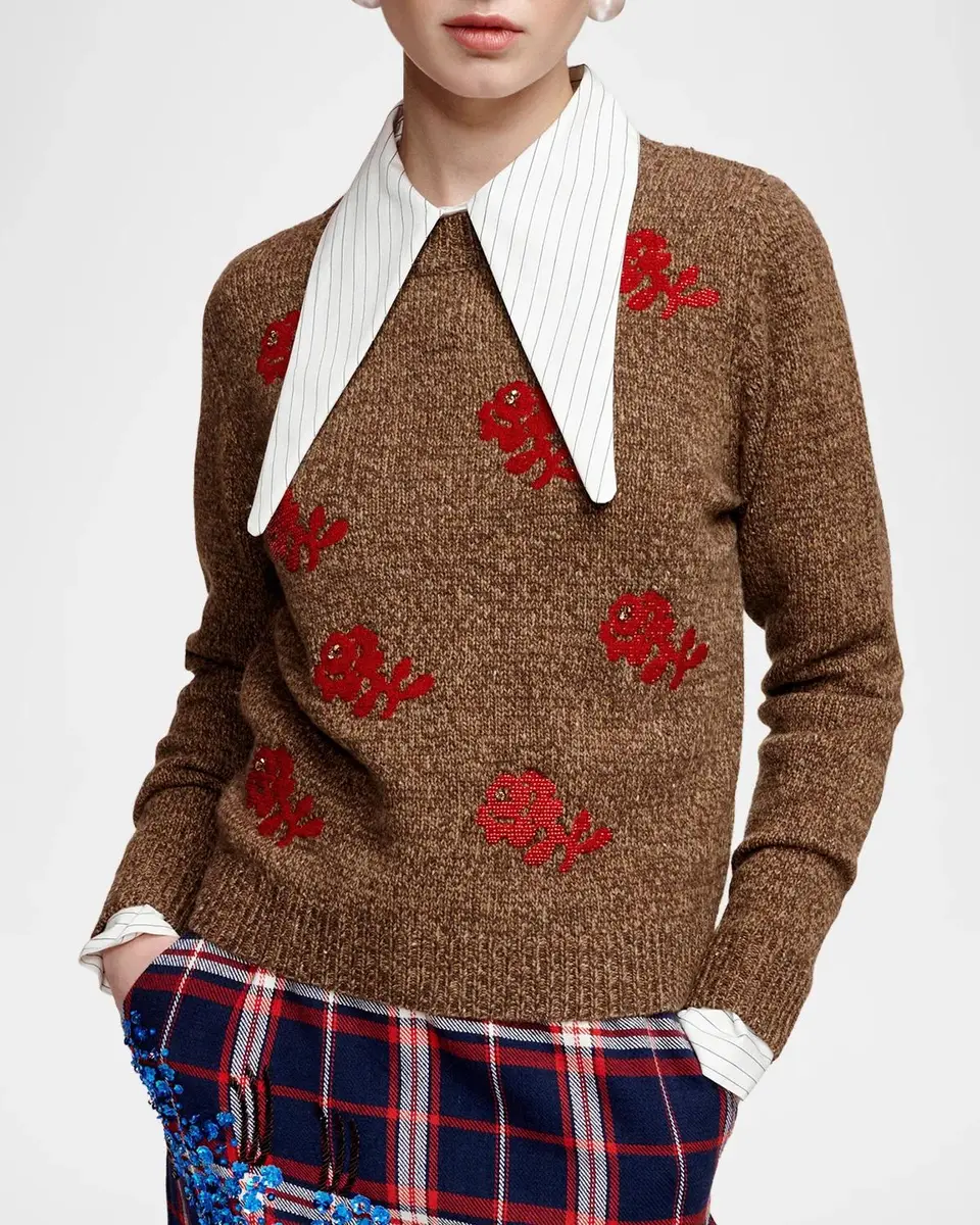Essentiel Antwerp Korine Embroidered Wool Sweater | Thumbnail 4 Essentiel Antwerp Korine Embroidered Wool Sweater | Thumbnail 4