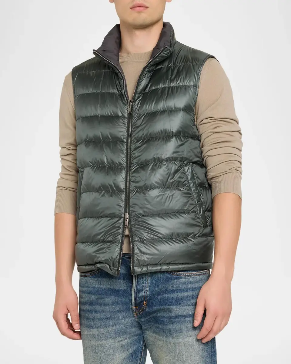 HERNO Men's Cotton-Cashmere Puffer Vest | Thumbnail 4 HERNO Men's Cotton-Cashmere Puffer Vest | Thumbnail 4