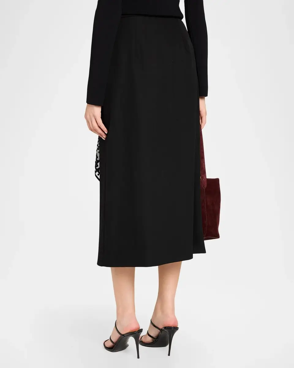 Erdem Swiss Dot Ruffle Wool Grain De Poudre Midi Wrap Skirt | Thumbnail 3 Erdem Swiss Dot Ruffle Wool Grain De Poudre Midi Wrap Skirt | Thumbnail 3