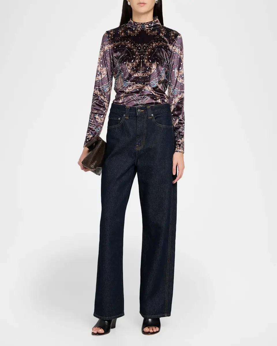 Veronica Beard Nate Paisley Velvet Mock-Neck Top | Thumbnail 2 Veronica Beard Nate Paisley Velvet Mock-Neck Top | Thumbnail 2