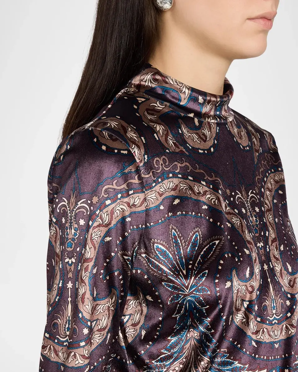 Veronica Beard Nate Paisley Velvet Mock-Neck Top | Thumbnail 5 Veronica Beard Nate Paisley Velvet Mock-Neck Top | Thumbnail 5