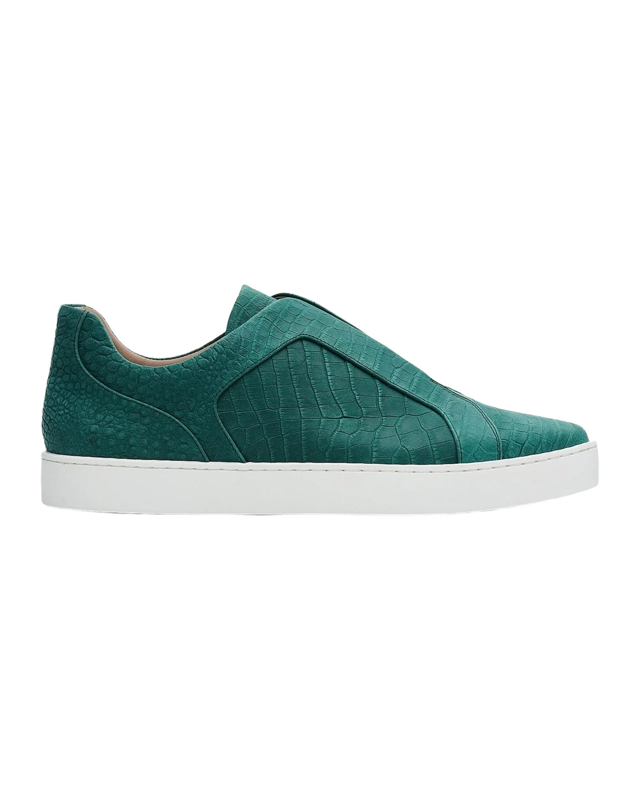 Manolo Blahnik Men's Agilio Croc-Embossed Leather Slip-On Sneakers